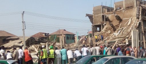 The collapsed market in Ogun State