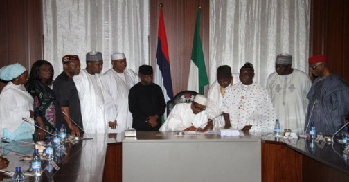 President Buhari signs the budget