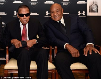 George Foreman (pictured, right, with Ali in October last year) also paid tribute to his former rival