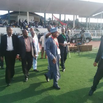 Governor Masari and members of the election committee inspecting the election venue