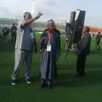 Election committee chairman, Governor Aminu Masari with another member of the committee inspecting the venue 