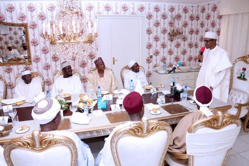 President Muhammadu Buhari addressing the Islamic clerics