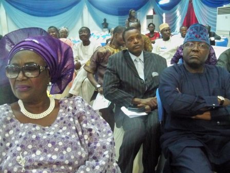In front: Dr. Yemi Ogunbiyi and his wife at the lecture