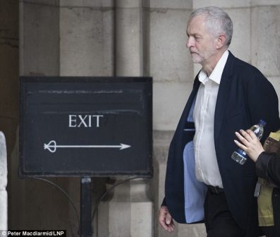 UK Labour Party Leader Jeremy Corbyn shown the exit by MPs but has refused to quit