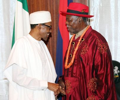 President Muhammadu Buhari and The Amanayanabo of Twon Brass King Alfred Diete Spiff