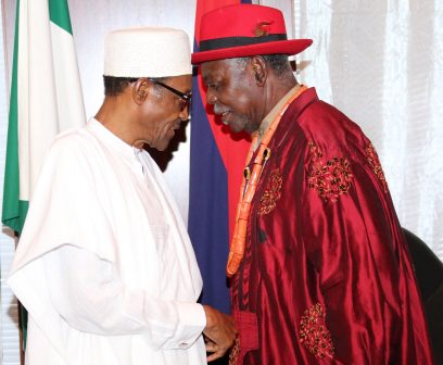 President Muhammadu Buhari and The Amanayanabo of Twon Brass King Alfred Diete Spiff