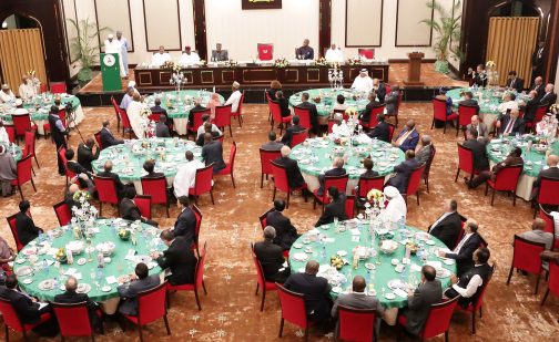 President Muhammadu Buhari addressing a cross section of diplomats