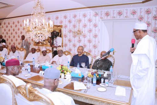 From Right: President Muhammadu Buhari addressing members of the Judiciary at the event