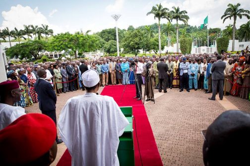 President Muhammadu Buhari holds interactive session with State House staff