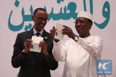 African passports kagame idris deby first recipient of african passport