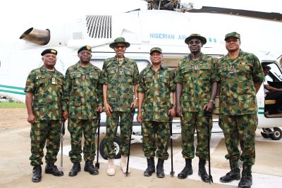 President Muhammadu Buhari and officers  of the brigade