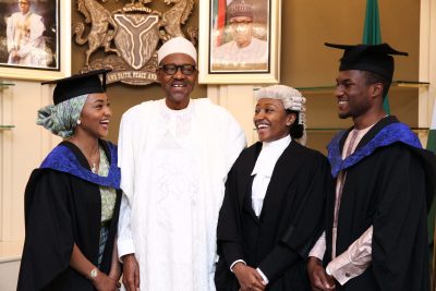 President Muhammadu Buhari and his children