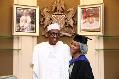 President Muhammadu Buhari and one of his daughters