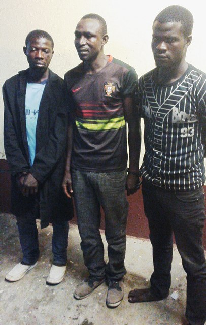 The suspected robbers arrested by RRS operatives