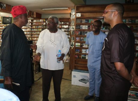  L-R: Mr. Tunde Fagbenle, Prof. Niyi Osundare, Mr. Laolu Akande, and Mr. Remi Adekoya