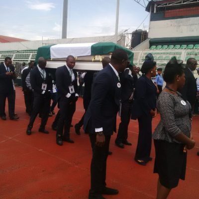 Stephen Keshi's corpse arrive Sam Ogbemudia Stadium, Benin