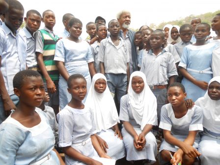 Prof. Wole Soyinka in Ebedi with students