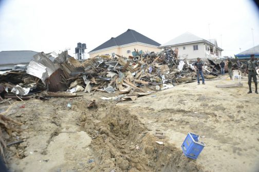 Demolished camps of cultists and kidnappers in Eagle Island, Port Harcourt.  