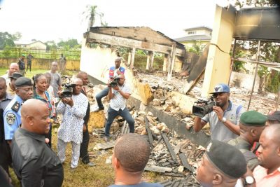 The burnt INEC office