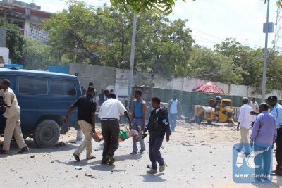 Two suicide attacks hit Somalia's Criminal Investigations Department (CID) in the capital city of Mogadishu on July 31, 2016. (Xinhua/Faisal Isse)