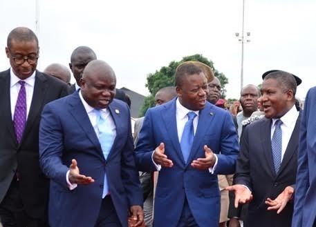 Lagos State Governor, Akinwunmi Ambode (2nd left), with Minister of Trade, Investment & Industry, Mr. Okechukwu Enelamah; President of Togo, Mr. Faure Gnassingbe and President, Dangote Group, Alhaji Aliko Dangote during the visit of the Togolese President to the Dangote Refinery at the Lekki Free Trade Zone.