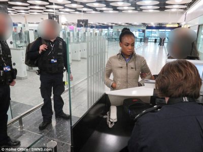 Franca Asemota on the way to jail after she was deported to UK by the Nigerian authorities 