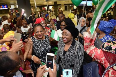 Members of the Nigerian community in Washington who welcomed the wife of the president