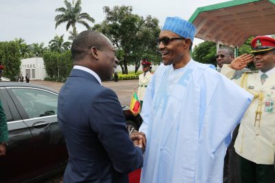 R-L;   President Muhammadu Buhari  receives the President of Republic of Benin, Mr. Patrice Talon during his official visit  to the country