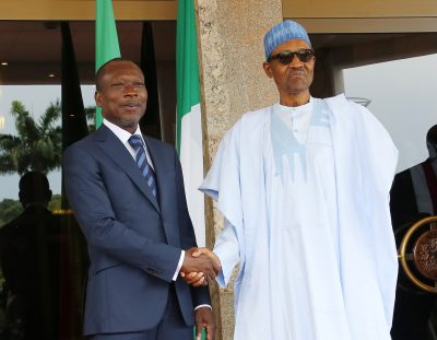 PRESIDENT BUHARI RECEIVES BENIN PRESIDENT TALON