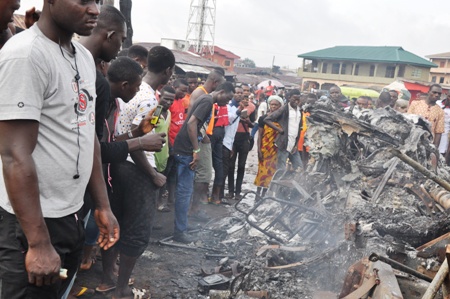 Benin Fuel tanker explosion: Sympathisers at the scene