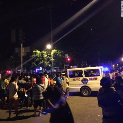 Scene of the bomb blast in Phillipines
