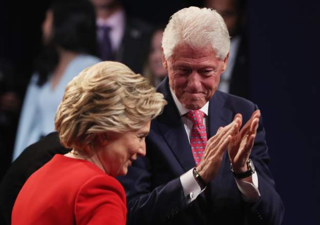 Bill Clinton and Hilary during the debate