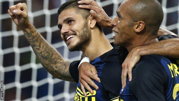 Inter Milan celebrate one of their goals