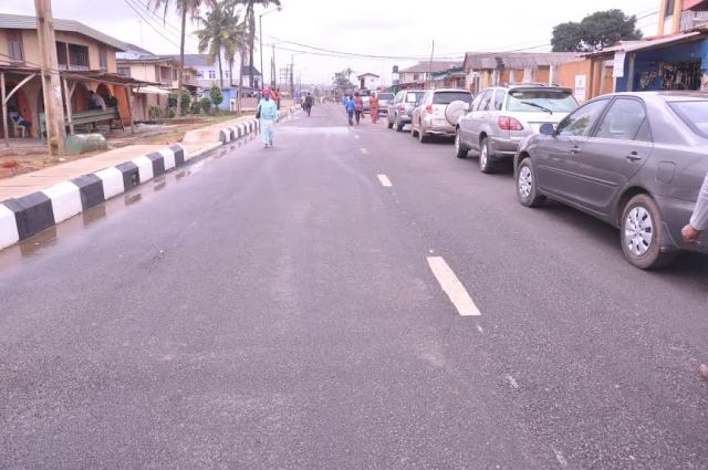 Newly inaugurated Ogundele Street in Orile-Agege Local Council Development Area, by Governor Akinwunmi Ambode as one of the 114 Local Governments Roads, on Wednesday.