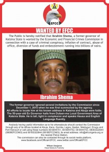 EFCC declares former governor Ibrahim Shema wanted