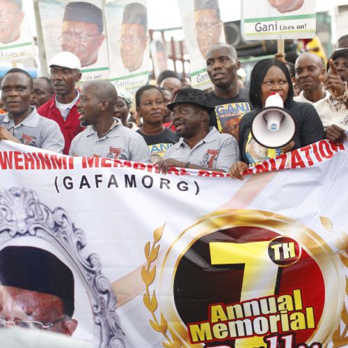 Activists marking the 7th anniversary of the late Chief Gani Fawehinmi