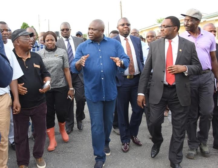 Ambode inspecting housing projects in Epe