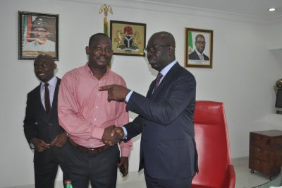 Governor Obaseki with John Mayaki