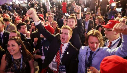 Trump supporters jubilate after favourable results for candidate