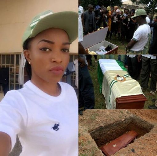 The body of late Miss Rachael Oladepo being laid to rest at her Odogbo residence.