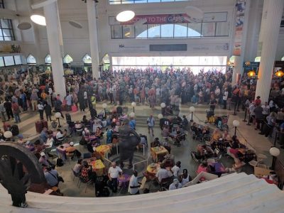 The-crowd-at-Banjul-Airport
