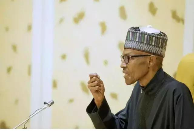 Buhari addressing the nation