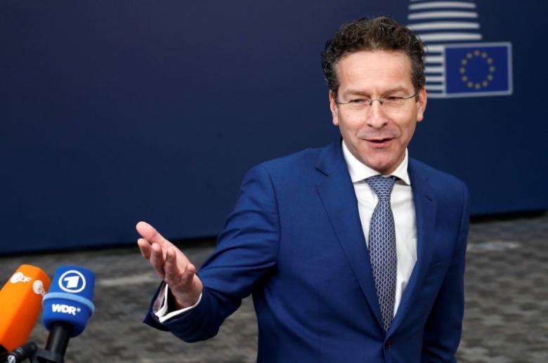 Dutch Finance Minister and Eurogroup President Dijsselbloem arrives at EU finance ministers meeting in Brussels