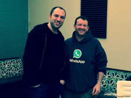 Brian Acton (right) with whatsapp co-founder jan koum