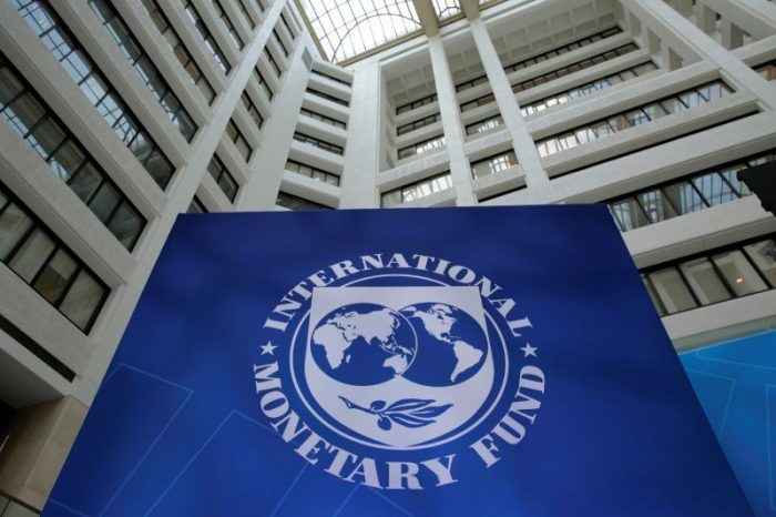 International Monetary Fund logo is seen