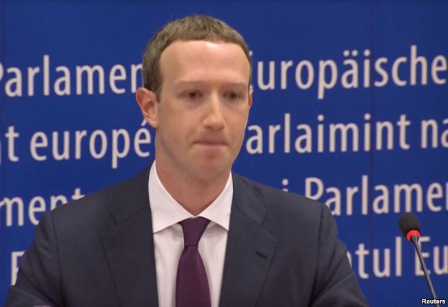 Mark Zuckerberg facing