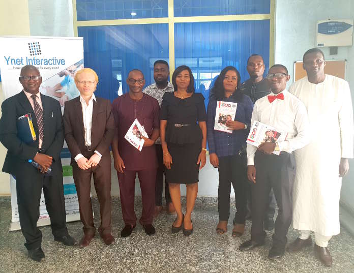 Mr Chuka Okoye, C.E.O Ynet Interactive 2nd from left with some participants at the workshop