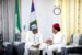 President Buhari in a father-son discussion with Senator Shehu Sani,
