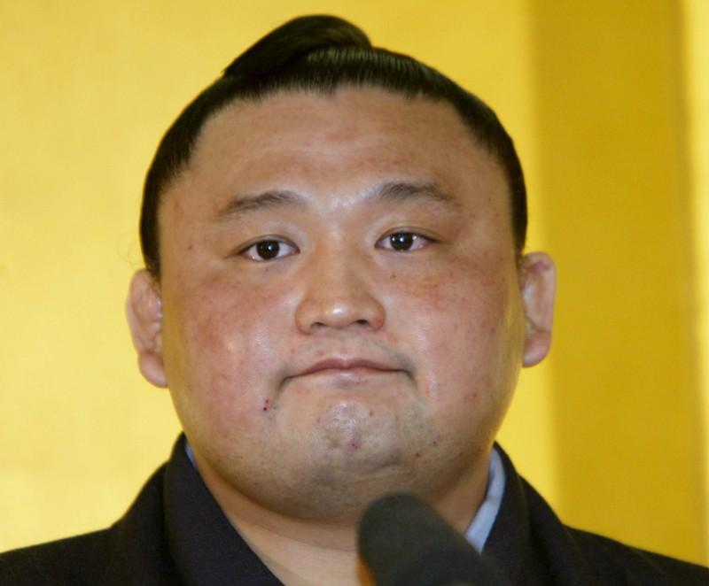 FILE PHOTO: SUMO GRAND CHAMPION TAKANAHANA SPEAKS DURING NEWS CONFERENCE IN TOKYO.