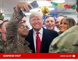 Donald Trump and wife at the U.S. Military base in Iraq